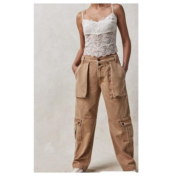 Free People Denim - FREE PEOPLE We The Free Marx Slouchy Cargo Jeans